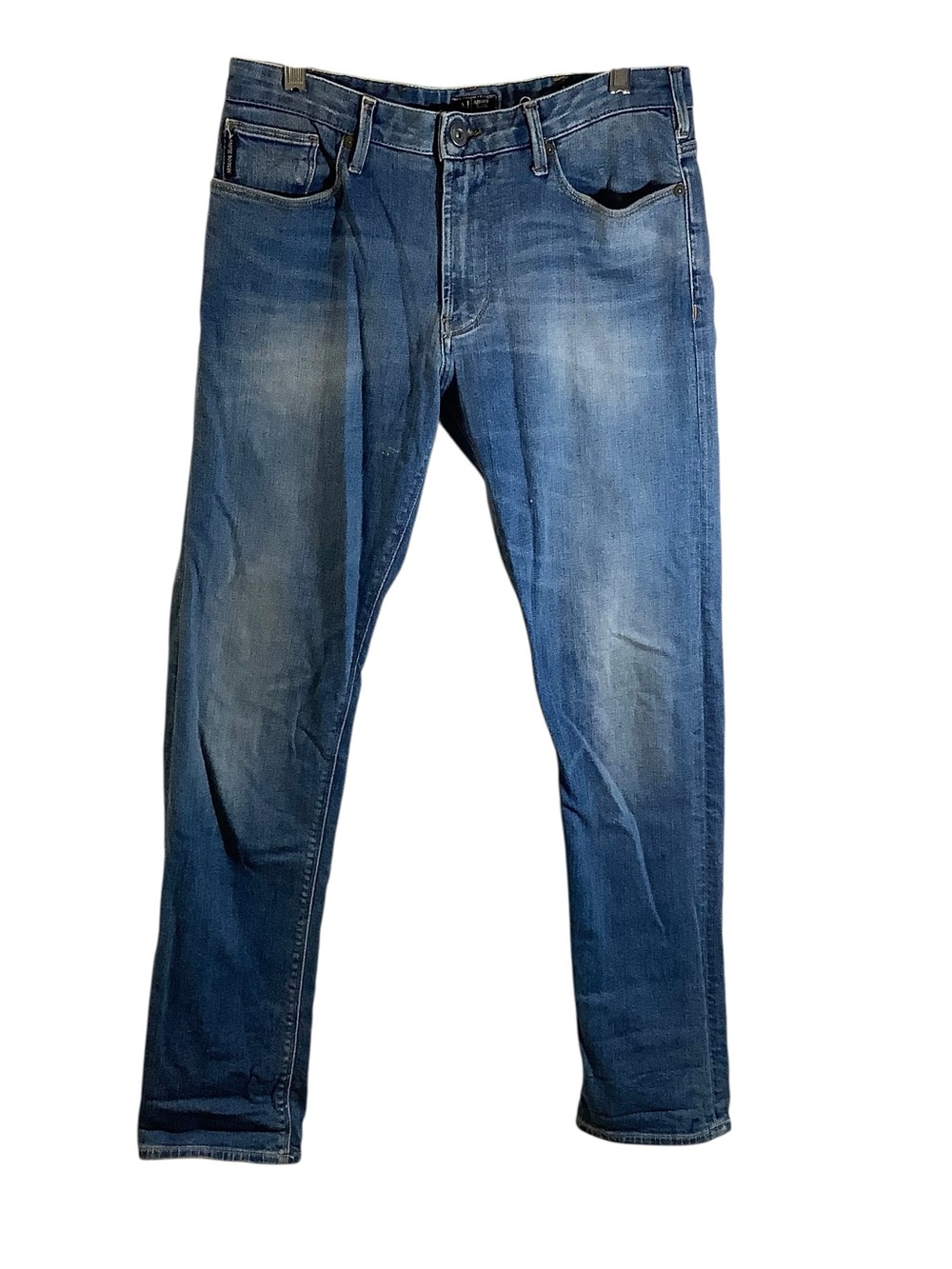 Armani Jeans Men's J06 Slim Straight Blue Denim Jeans Selvedge